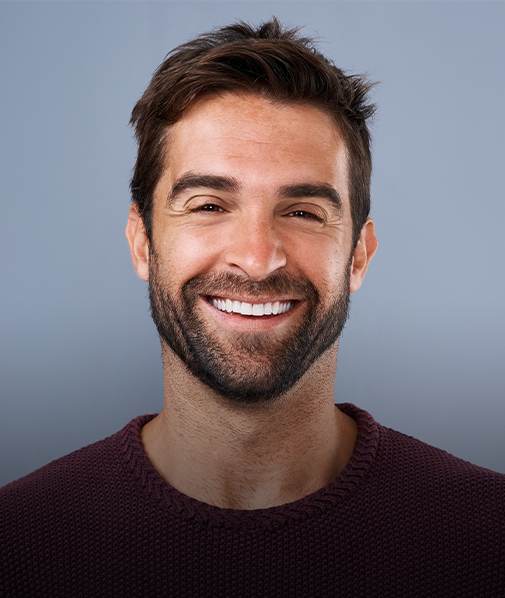 Man with a confident smile
